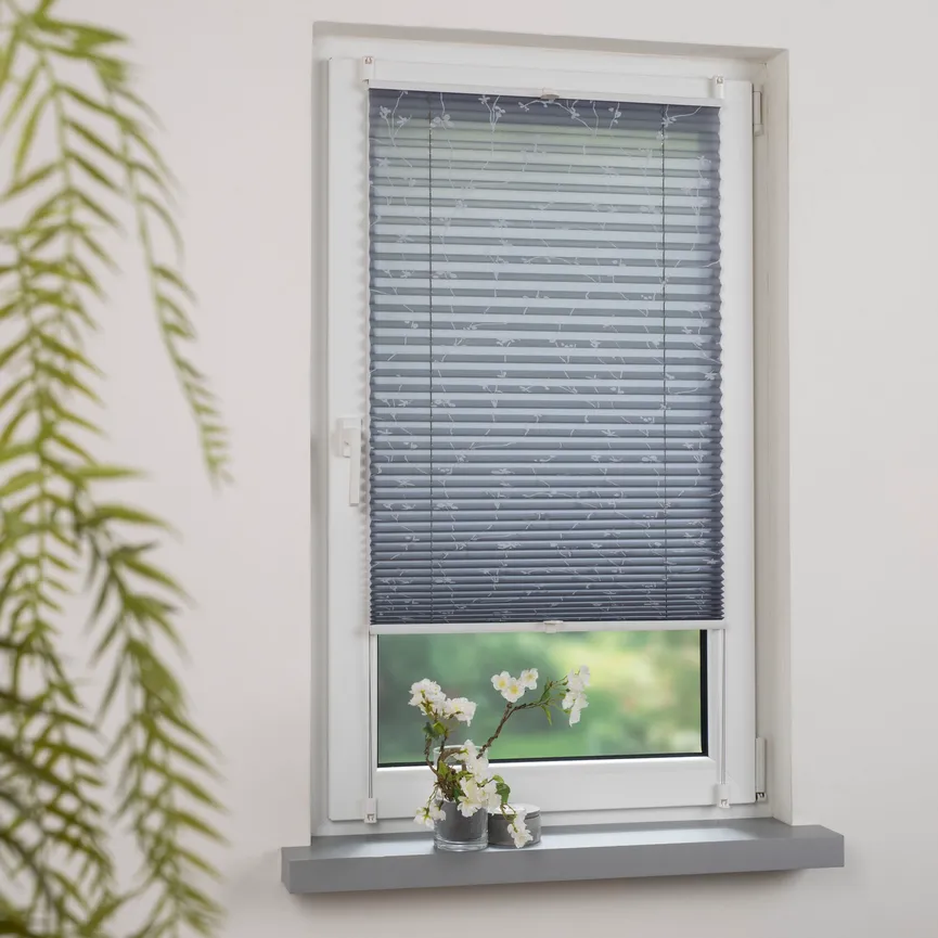 Klemmfix Plissee Ranke grau milieu