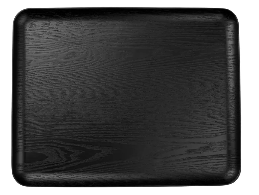 Tablett "Wood" schwarz detail