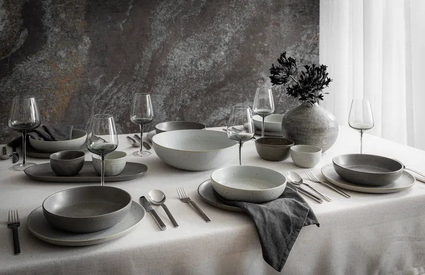 Suppenteller "Sofia" grau milieu