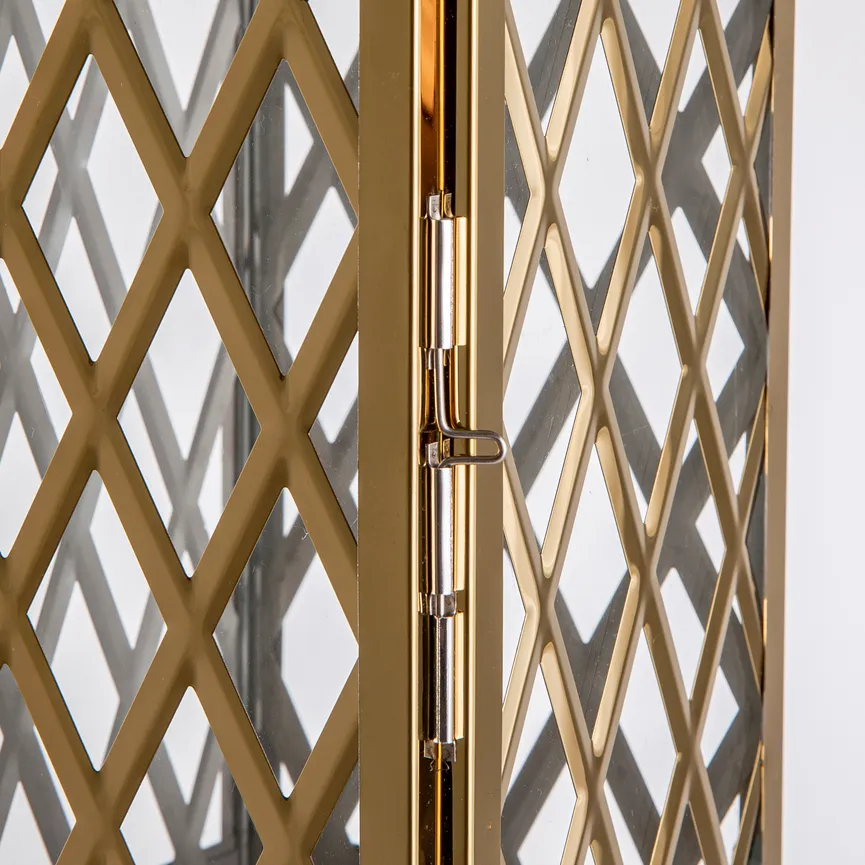 Laterne "Raute" gold detail