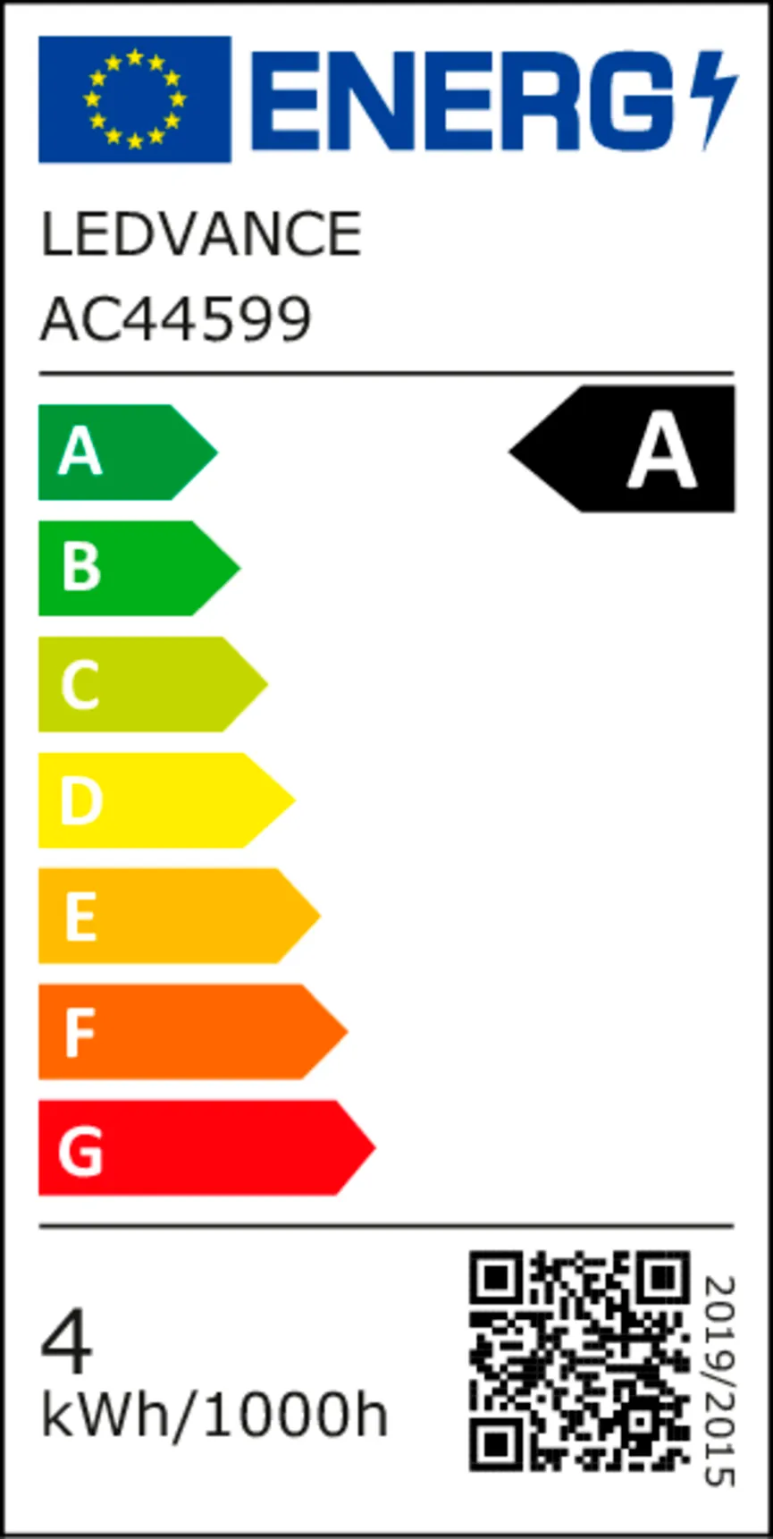 E27/3,8W LED Birne energielabel