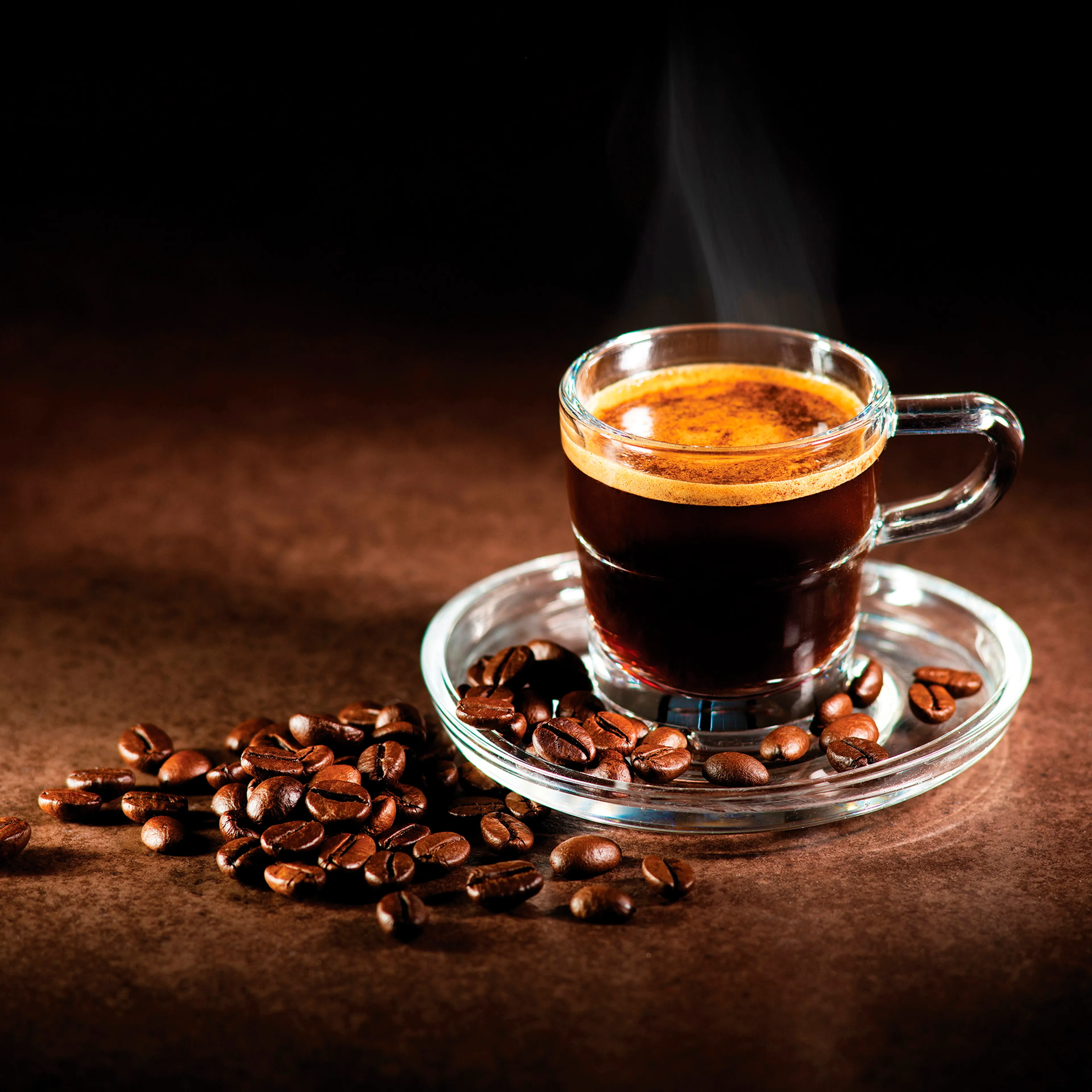 Glasbild 30 x 30 cm Espresso V