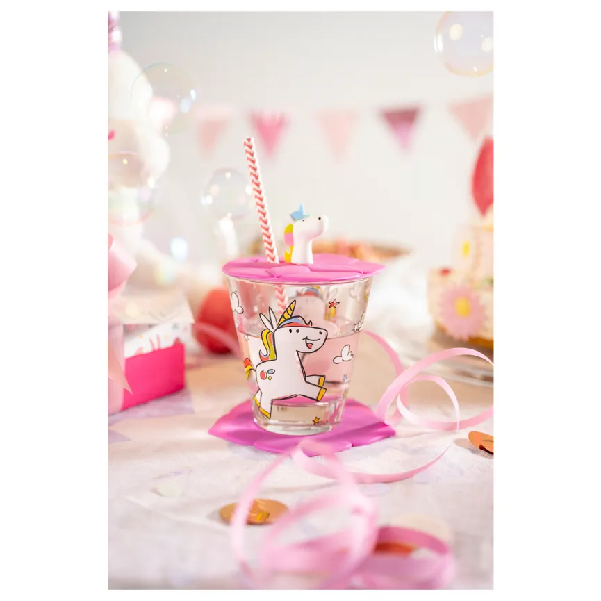 Deckel "Bambini" Einhorn rosa milieu