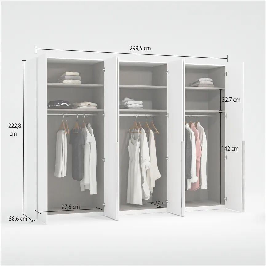 Drehtürenschrank 6-trg. detail