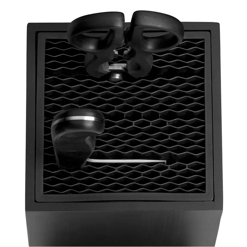 Messerblock unbestückt schwarz detail