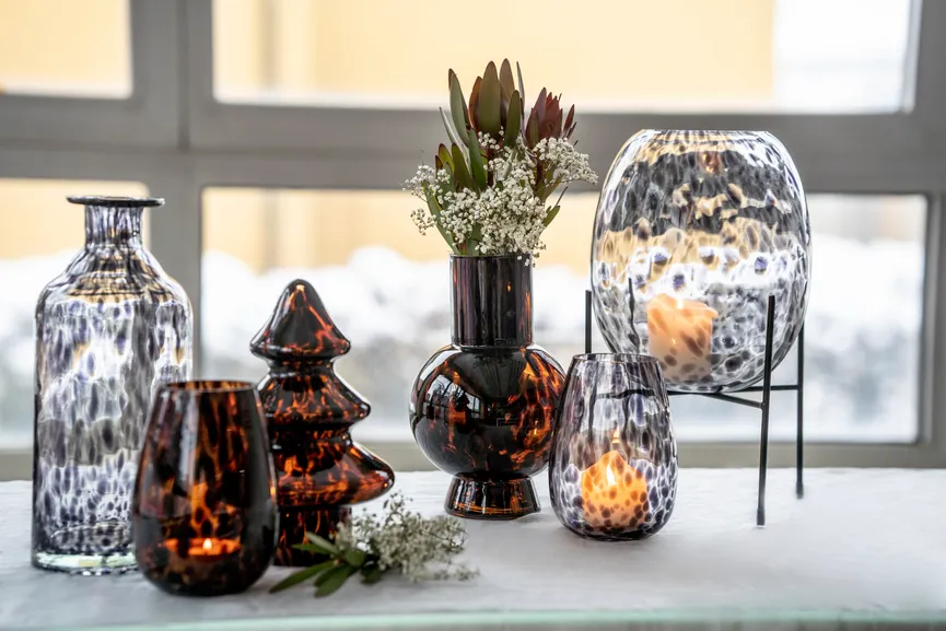 Vase "Patchy" S grau milieu