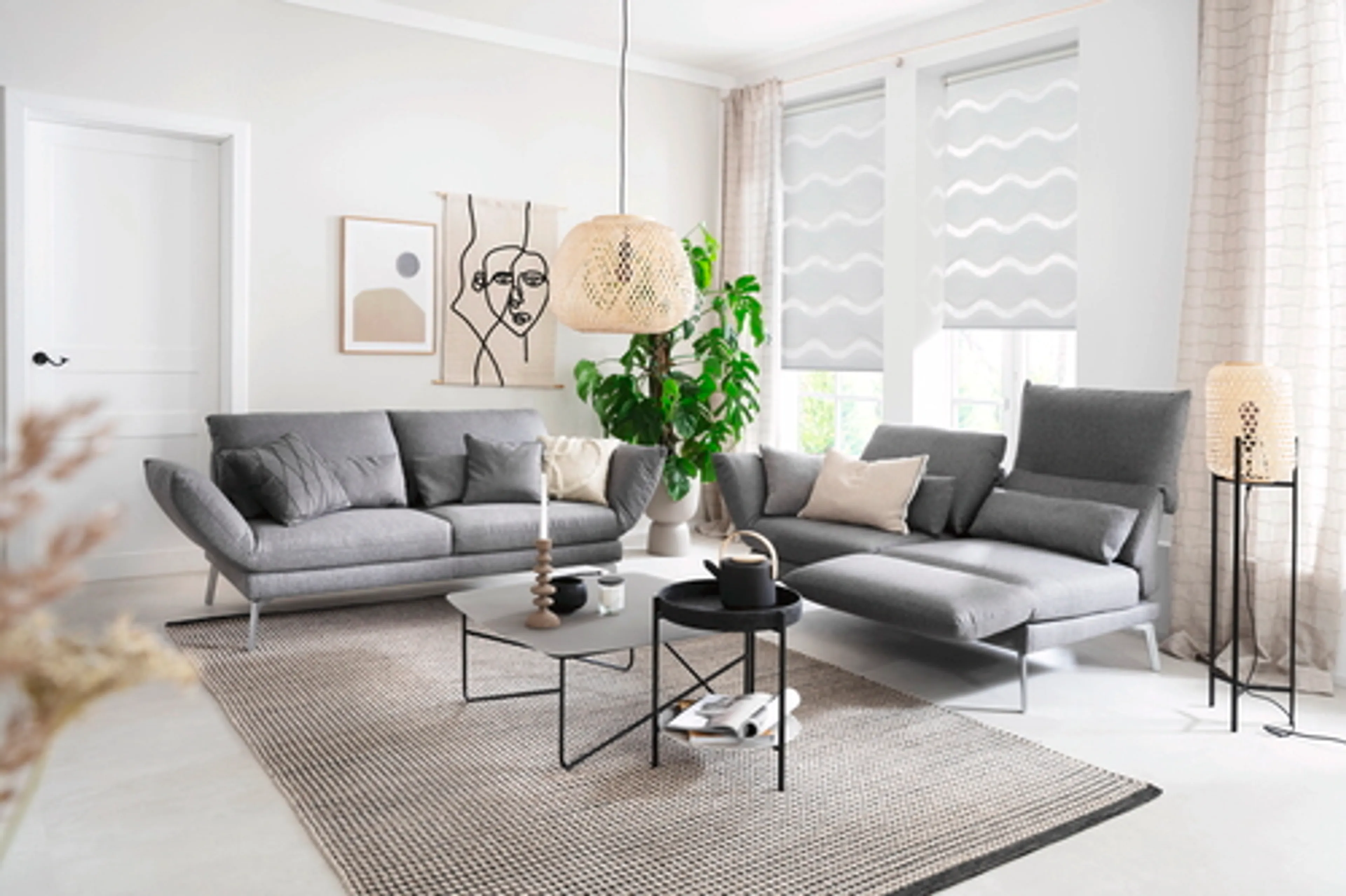 Klemmfix Duo-Rollo Tilda Welle 120 x 150 cm
