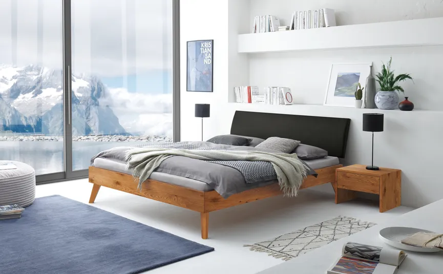 Massivholzbett 90x200 cm milieu