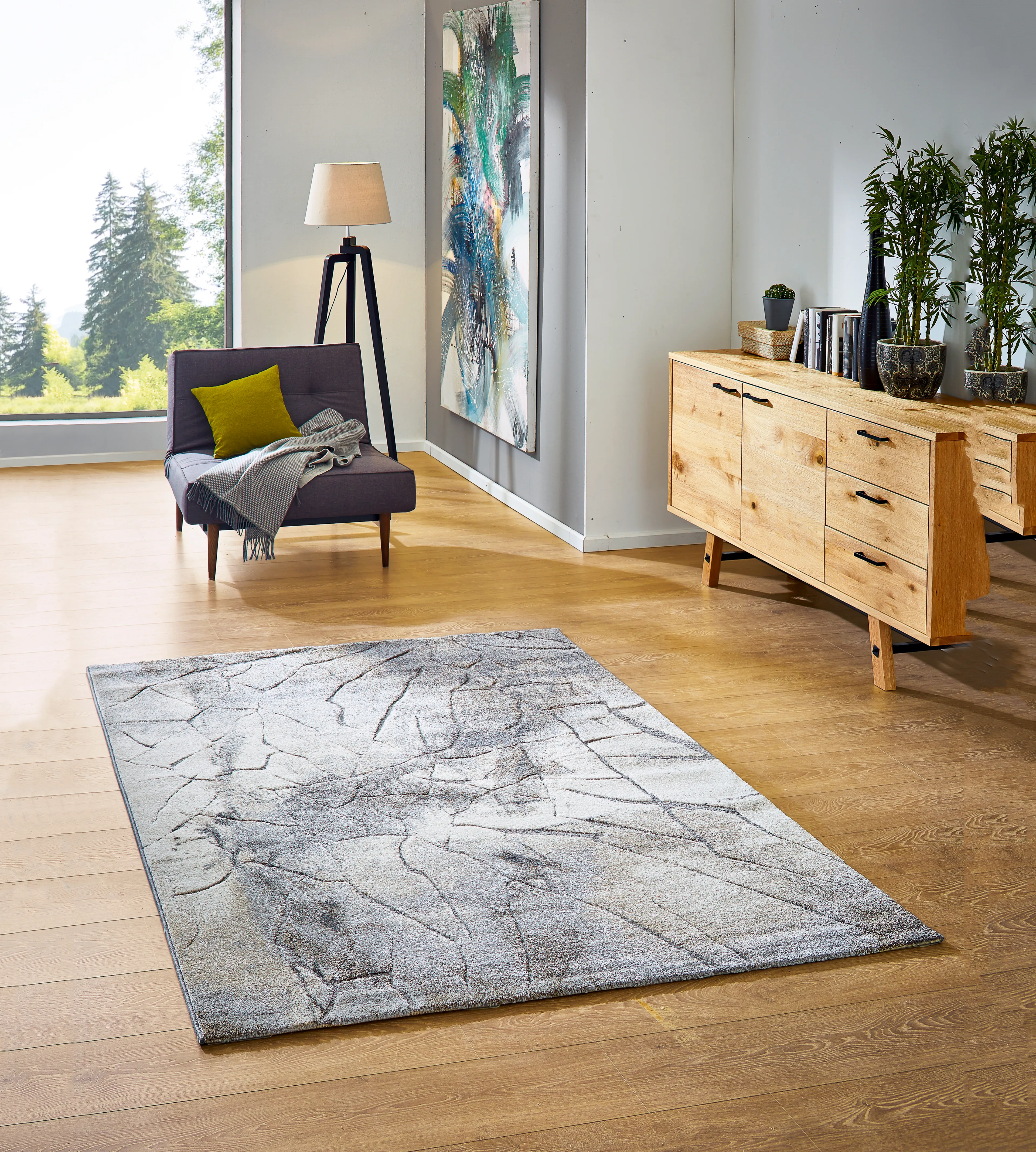 Designteppich Stone 67 x 130 cm