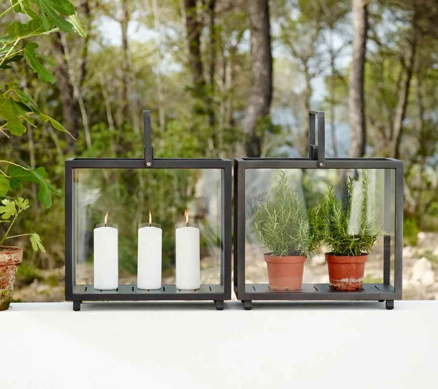 Laterne rechteckig Aluminium milieu