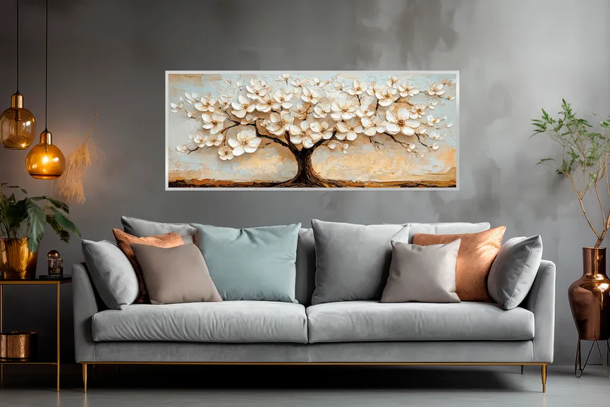 Wandbild "Floral Tree" weiß milieu