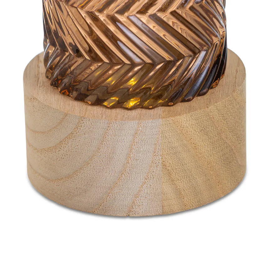 LED Licht mit Holzfuß braun material_farbe