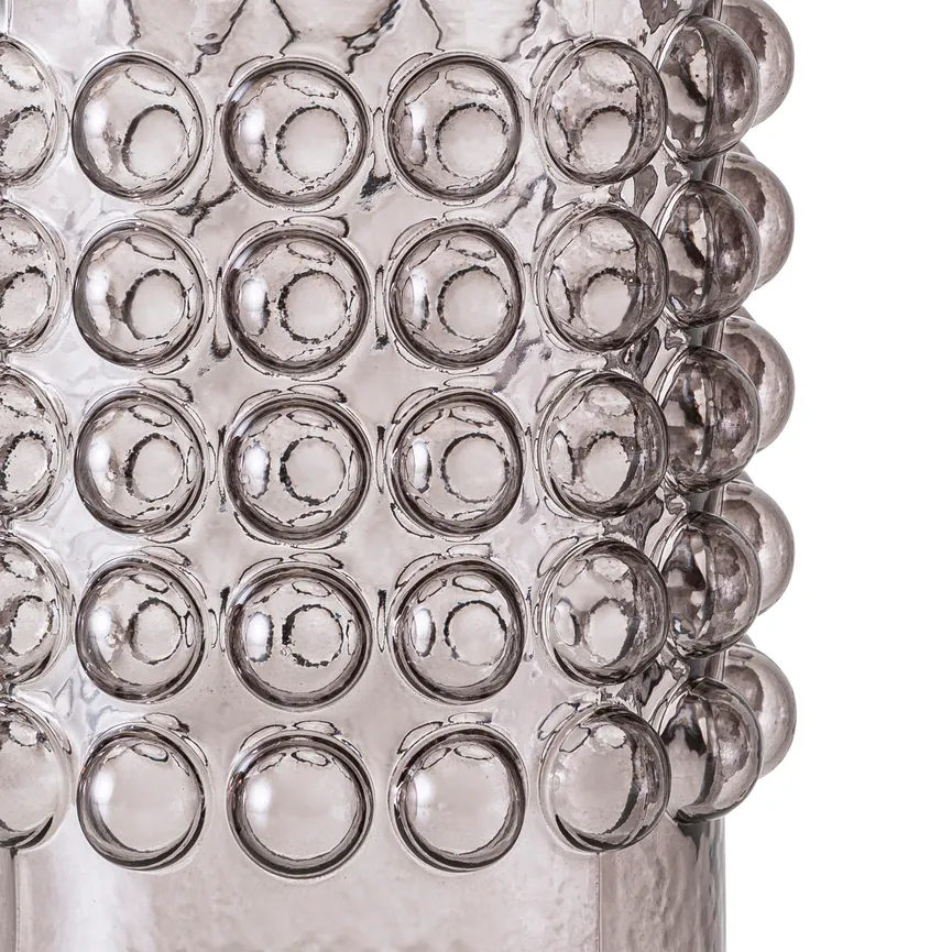Vase "Blasen" transparent grau detail