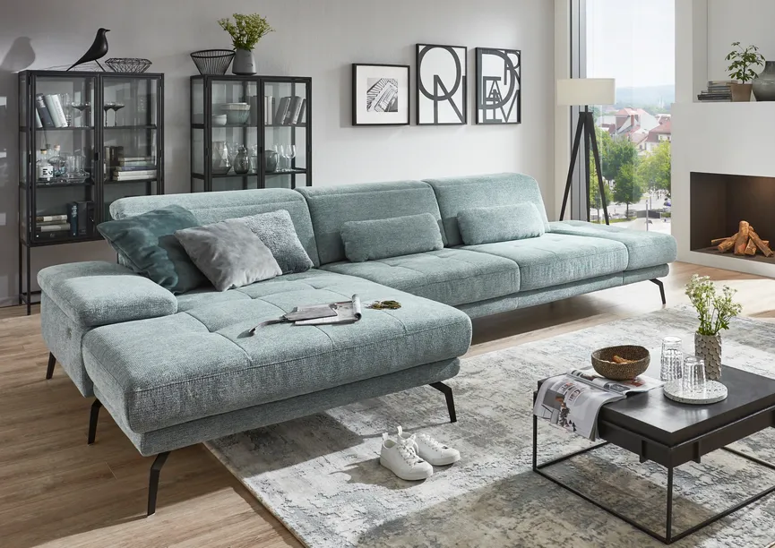 Ecksofa Almeria von ComfortPlan blau