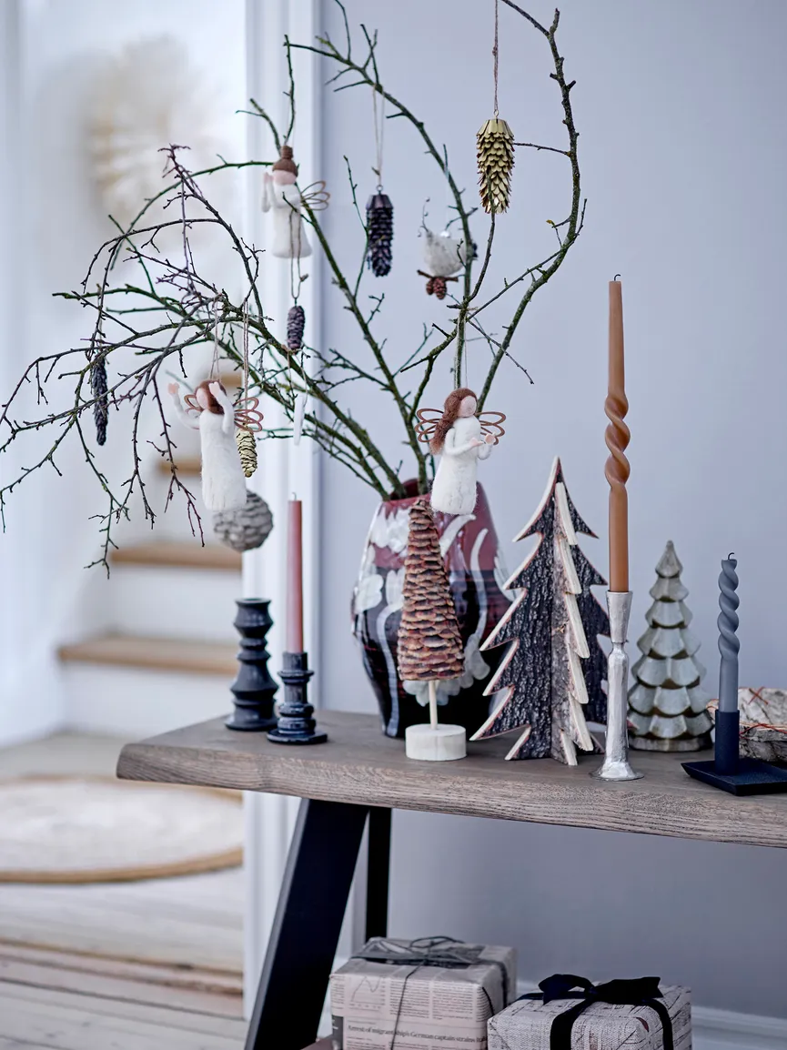 Kerze "Twist" 2er-Set grau milieu