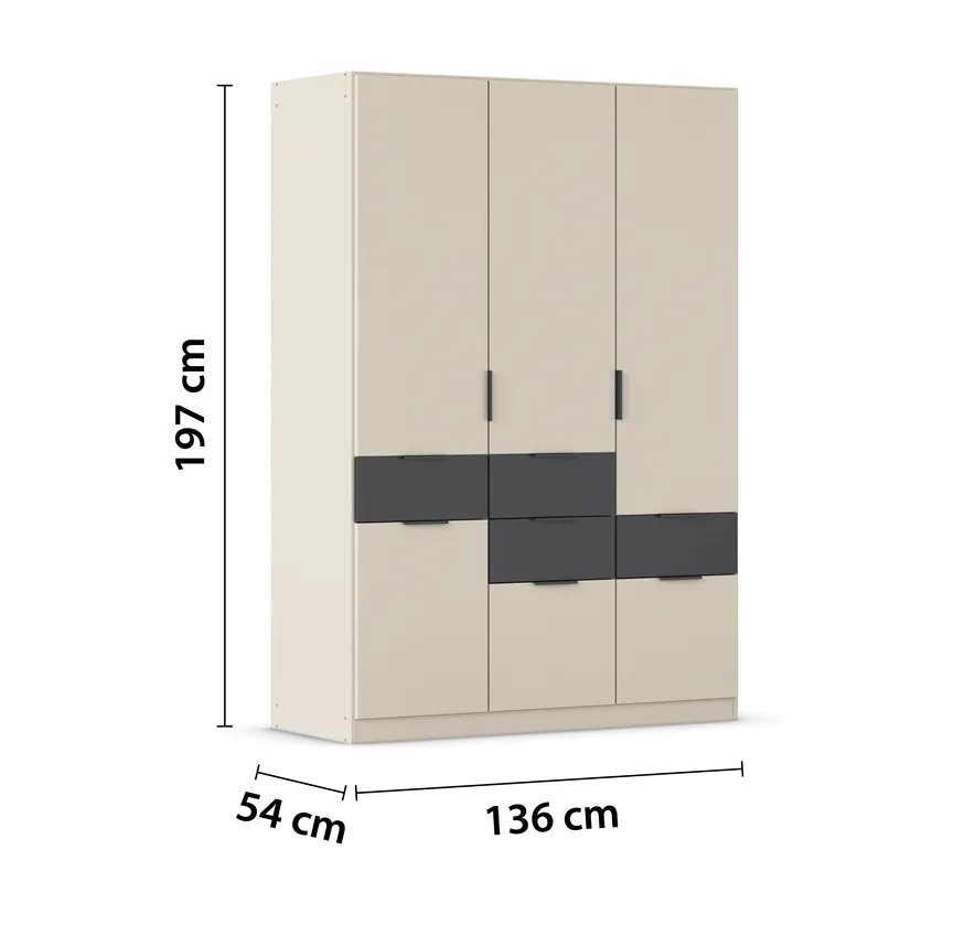 Drehtürenschrank 4-trg. detail