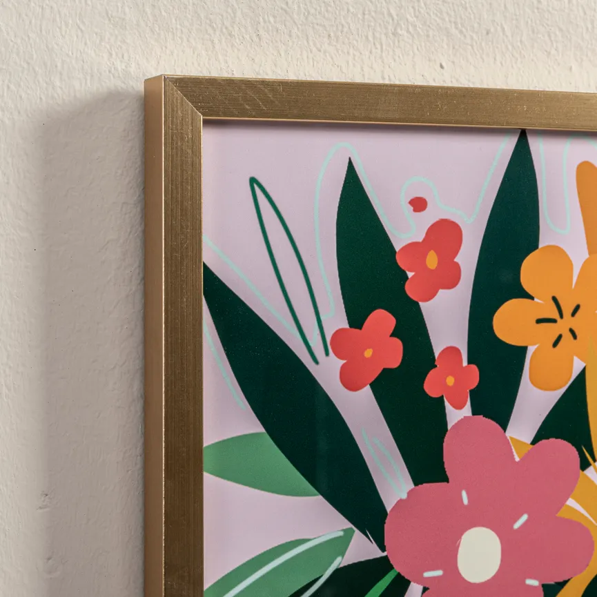 Bild gerahmt "Blumenvase" detail