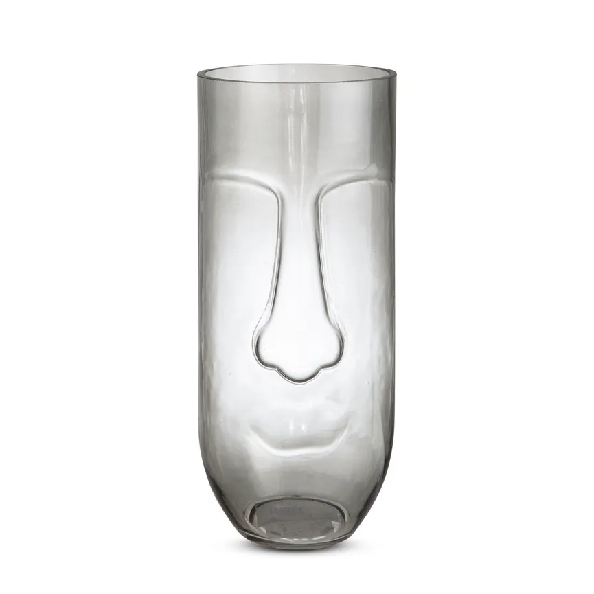 Vase "Gesicht" grau hauptaufnahme