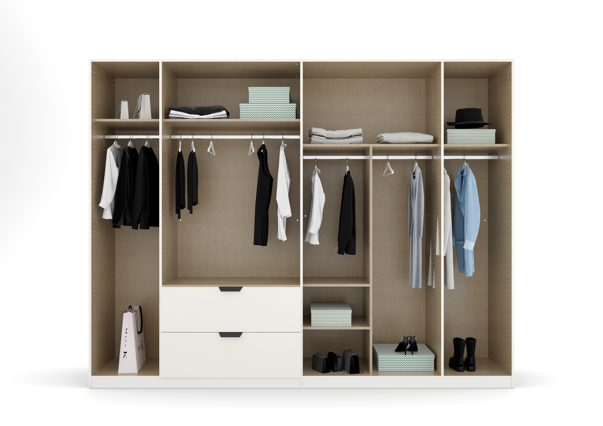 Drehtürenschrank 6-trg. detail