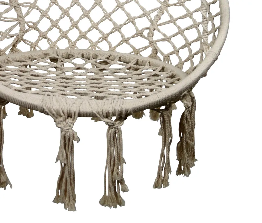 Hängesessel "Makramee" creme detail