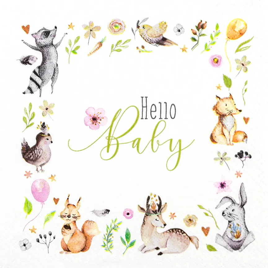 Serviette "Hello Baby" hauptaufnahme