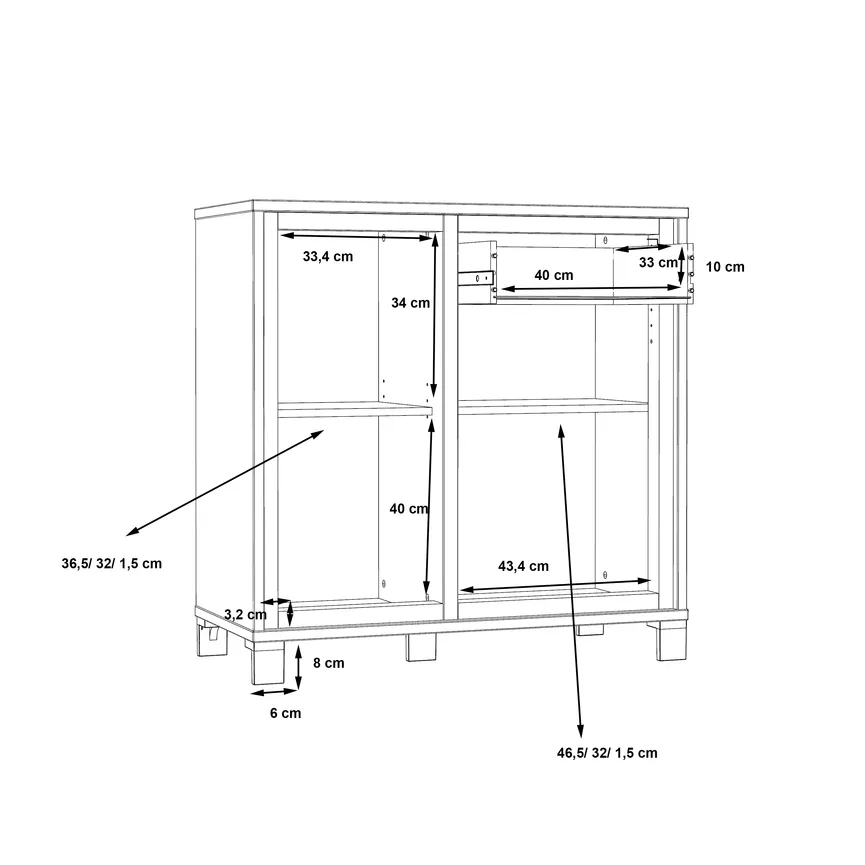 Kommode 2T/1S detail
