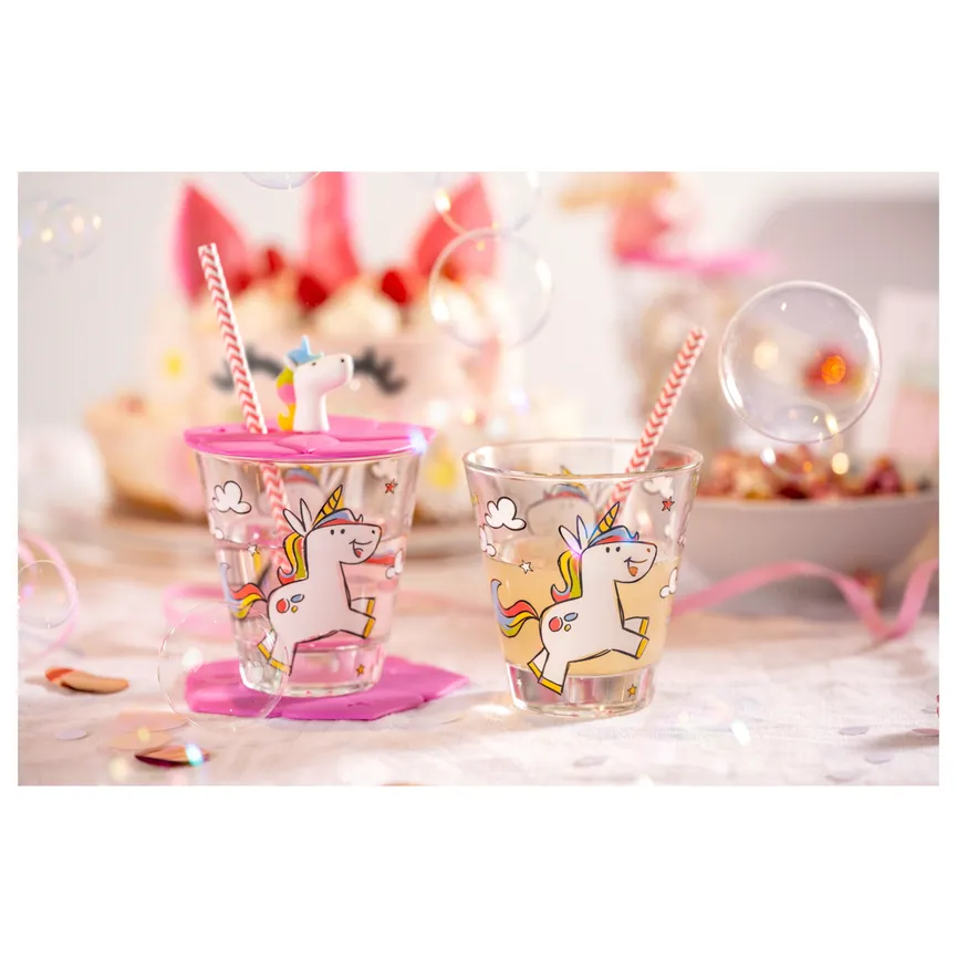 Deckel "Bambini" Einhorn rosa milieu