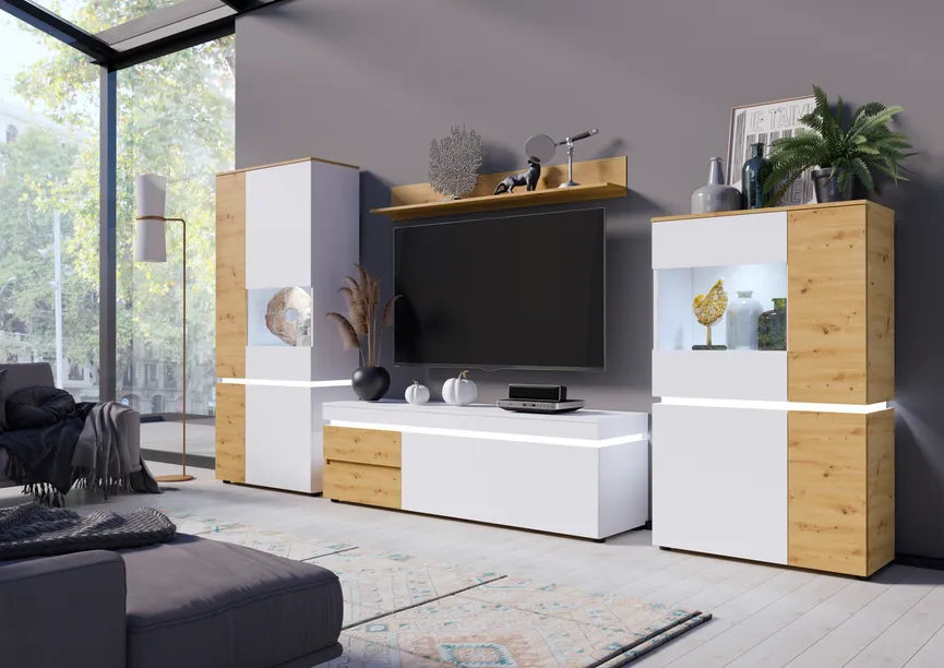 TV-Lowboard mit 1 Klappe milieu