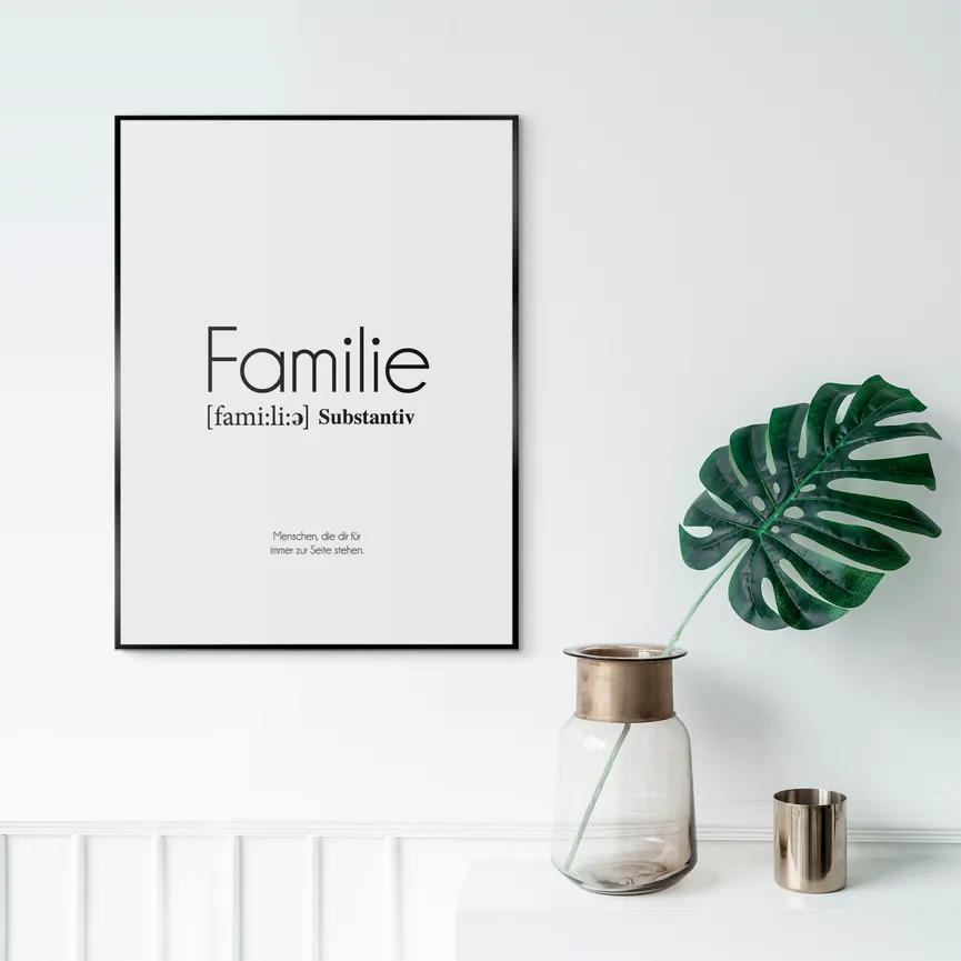 Bild gerahmt "Familie" milieu
