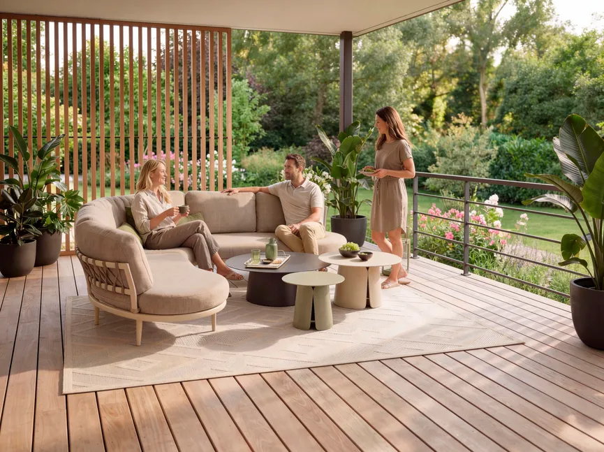 Loungesofa Creme 4-Sitzer detail