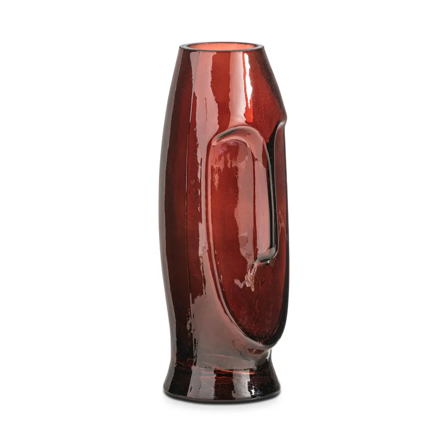 Vase "Gesicht" braun detail