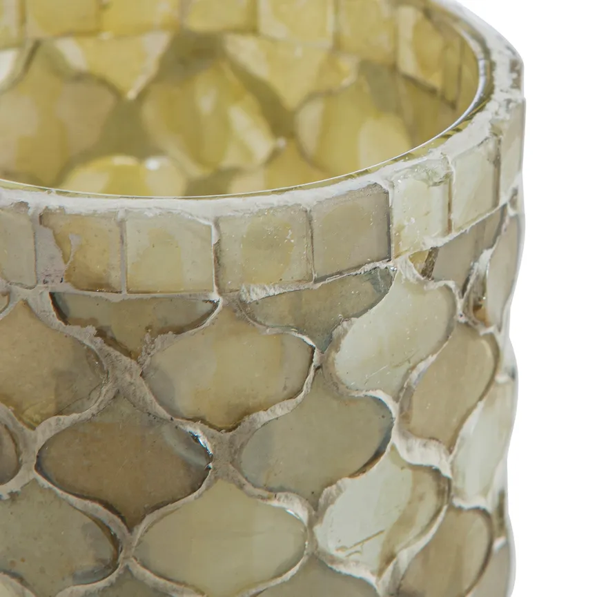 Teelichhalter "Mosaik" grau detail