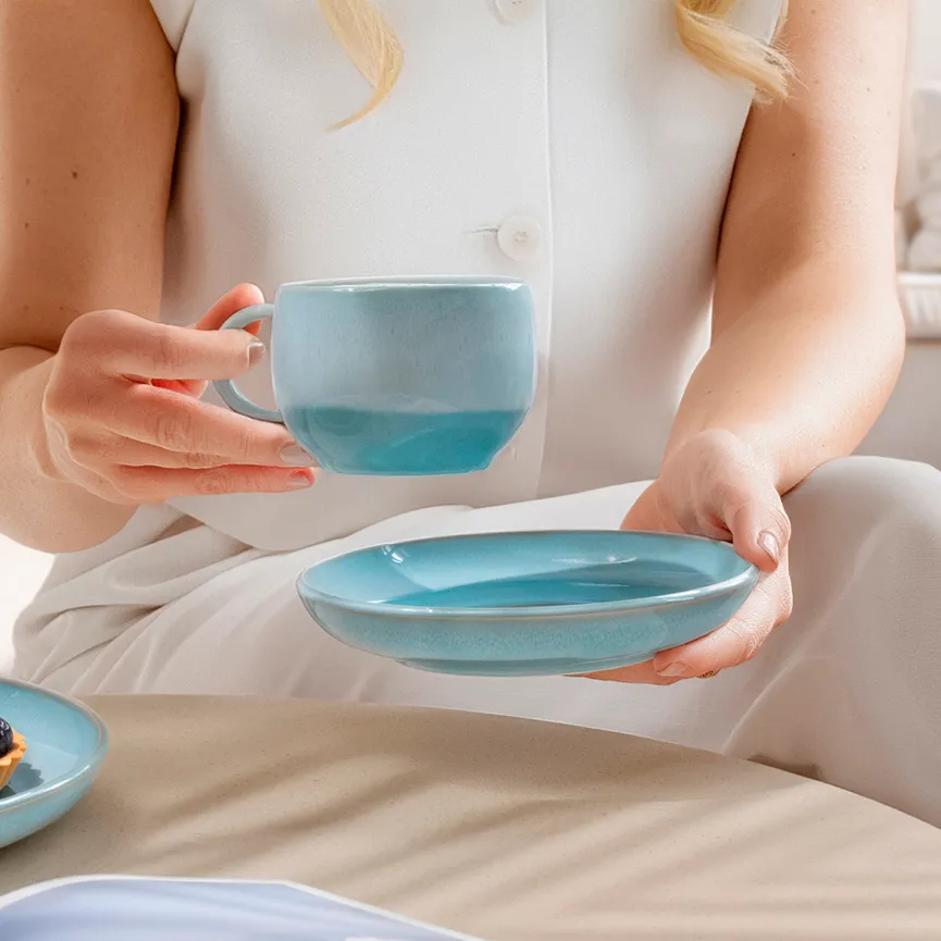 Kaffeeuntertasse "Perlemor" milieu