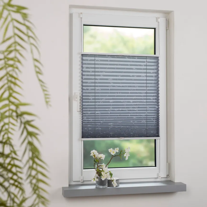 Klemmfix Plissee Ranke grau detail