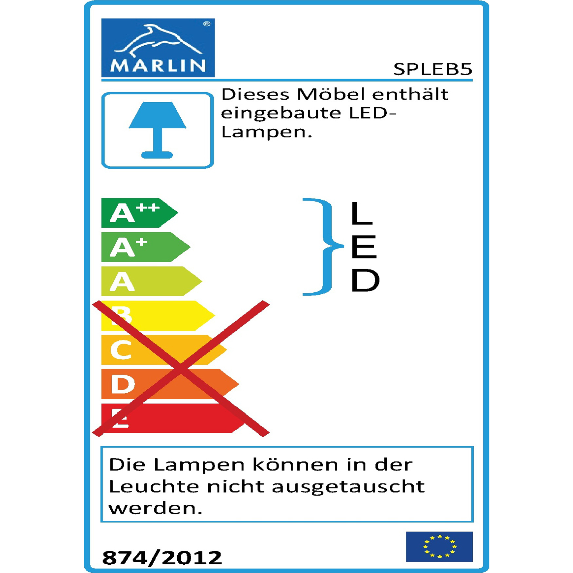 *OCEAN Spiegelpaneel mit LED energielabel