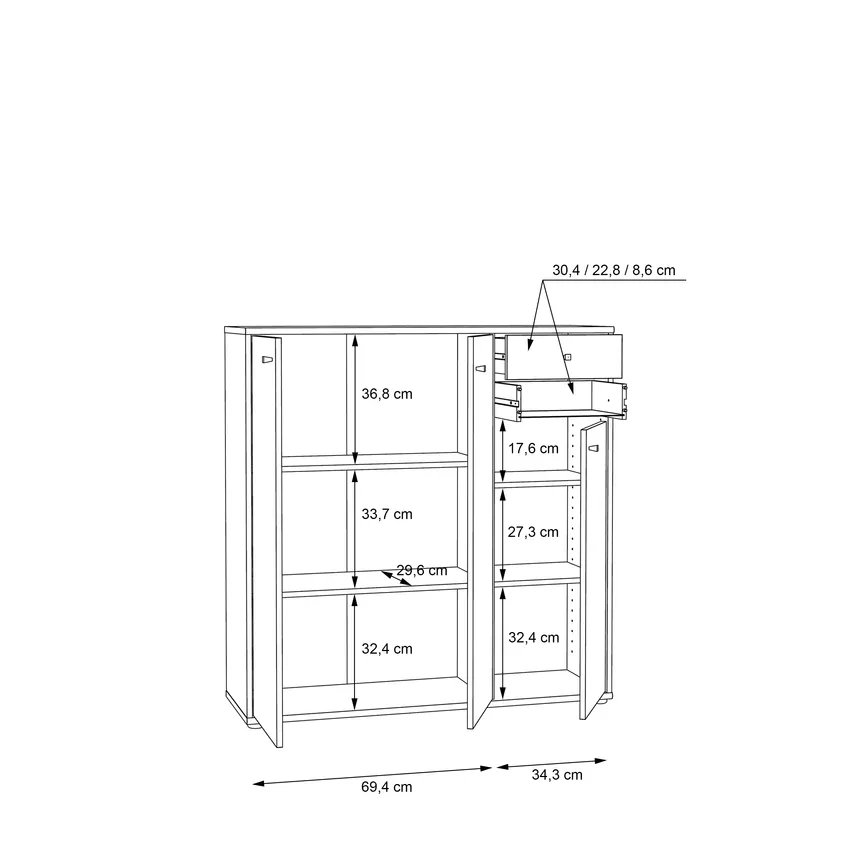 Kommode 3T/2S detail