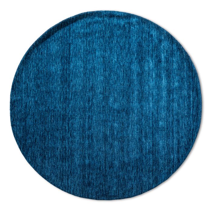Webteppich Blau Gabbeh Uni Ø 200 cm