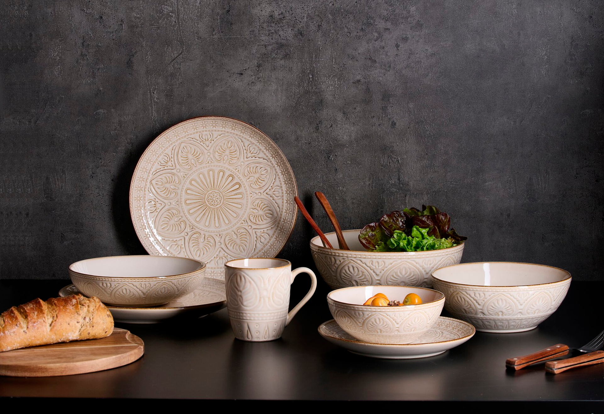 Suppenteller "Omara" beige milieu