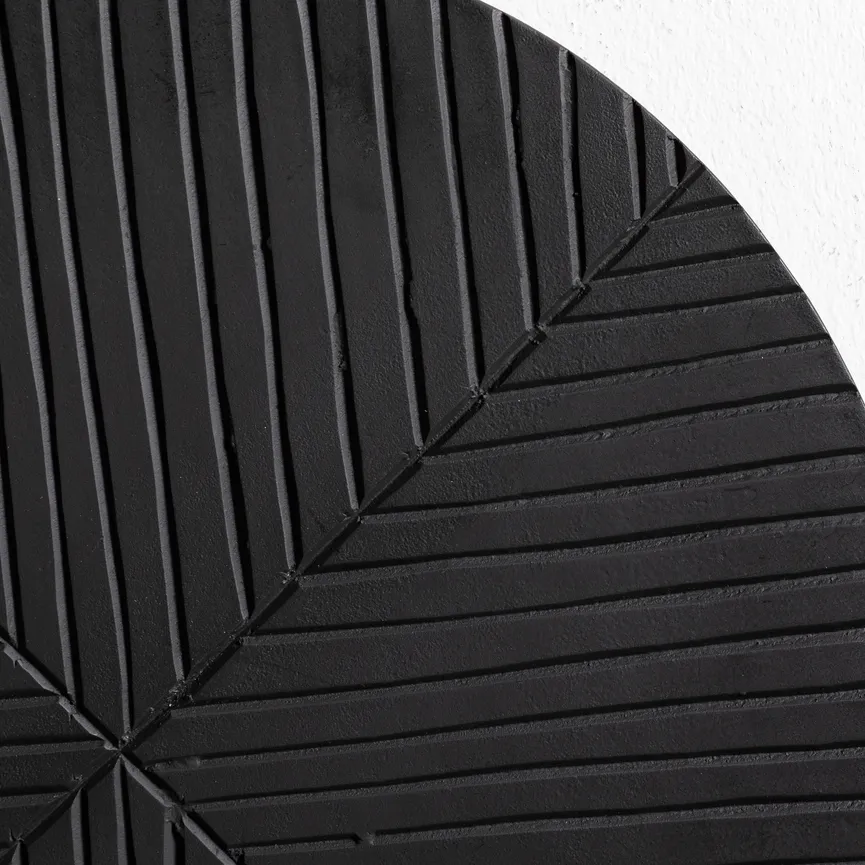 Wanddeko L rund schwarz detail