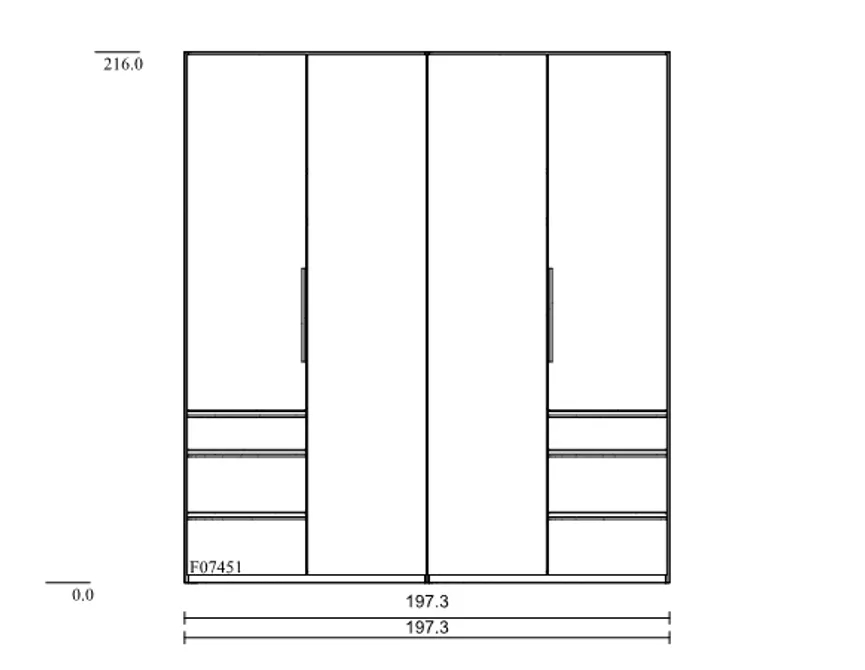 Drehtürenschrank 4-trg. detail