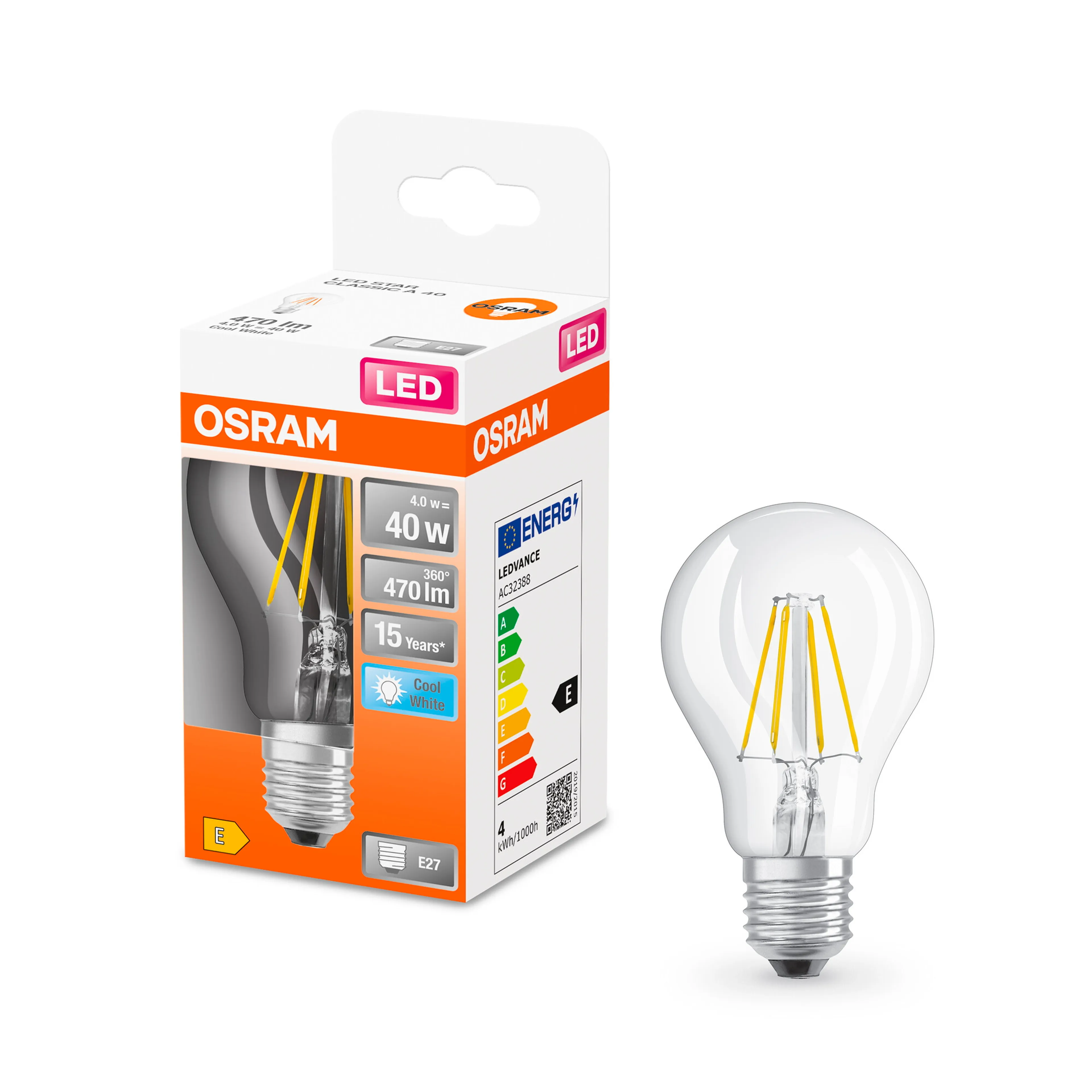 LED-Birne E27/4 Watt/Energie E