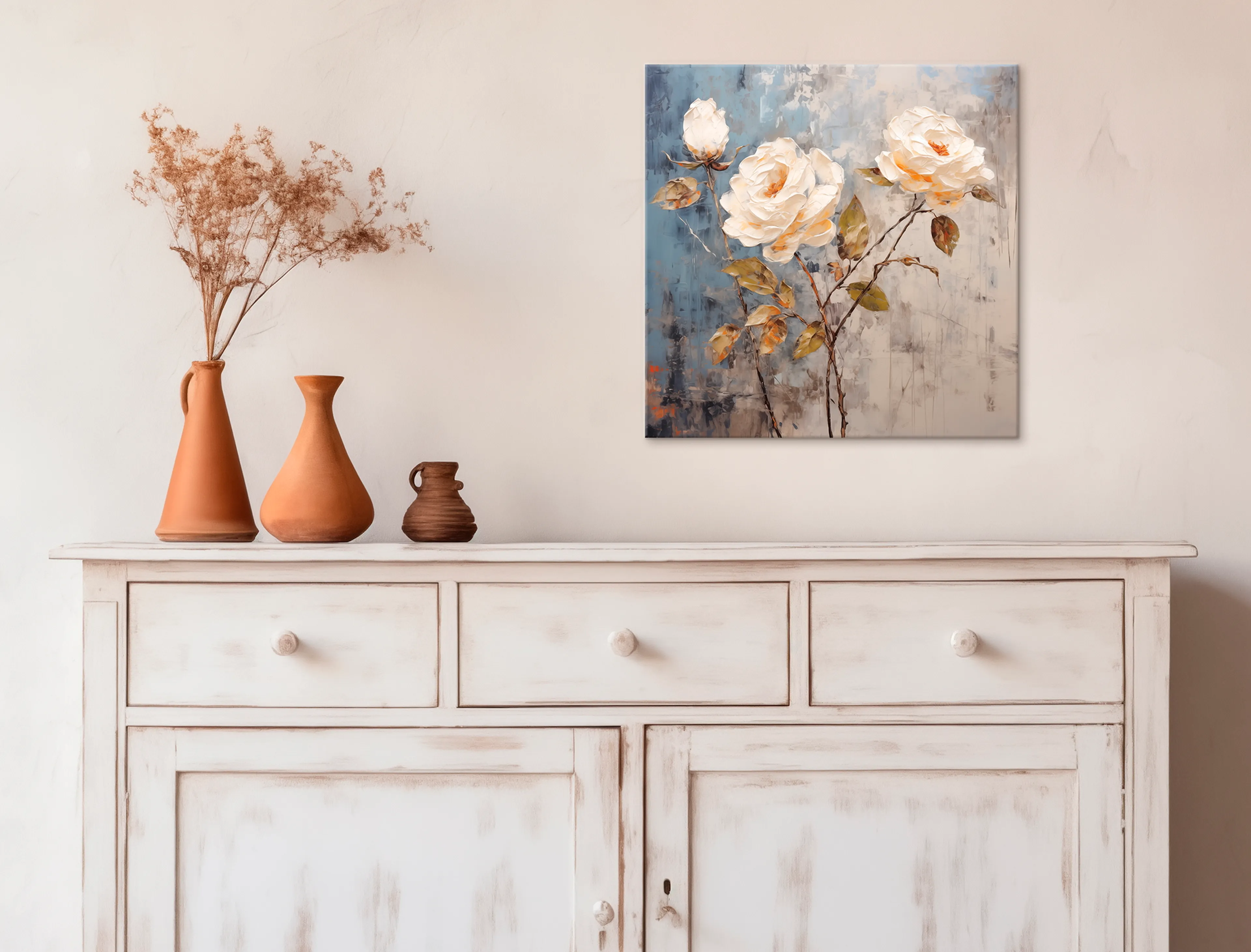 Wandbild 30 x 30 cm Roses On Grey I
