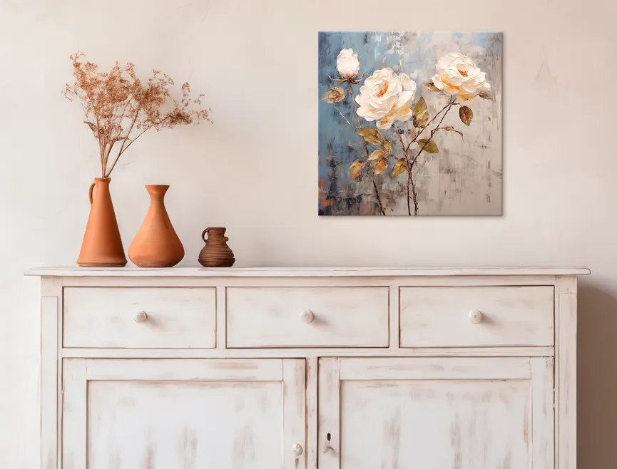 Leinwandbild "Roses On Grey I" milieu