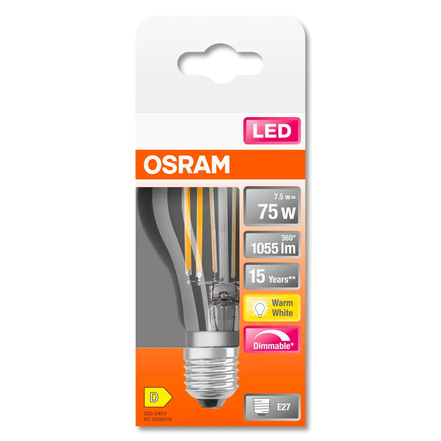 E27/7,5W LED Birne DIM detail