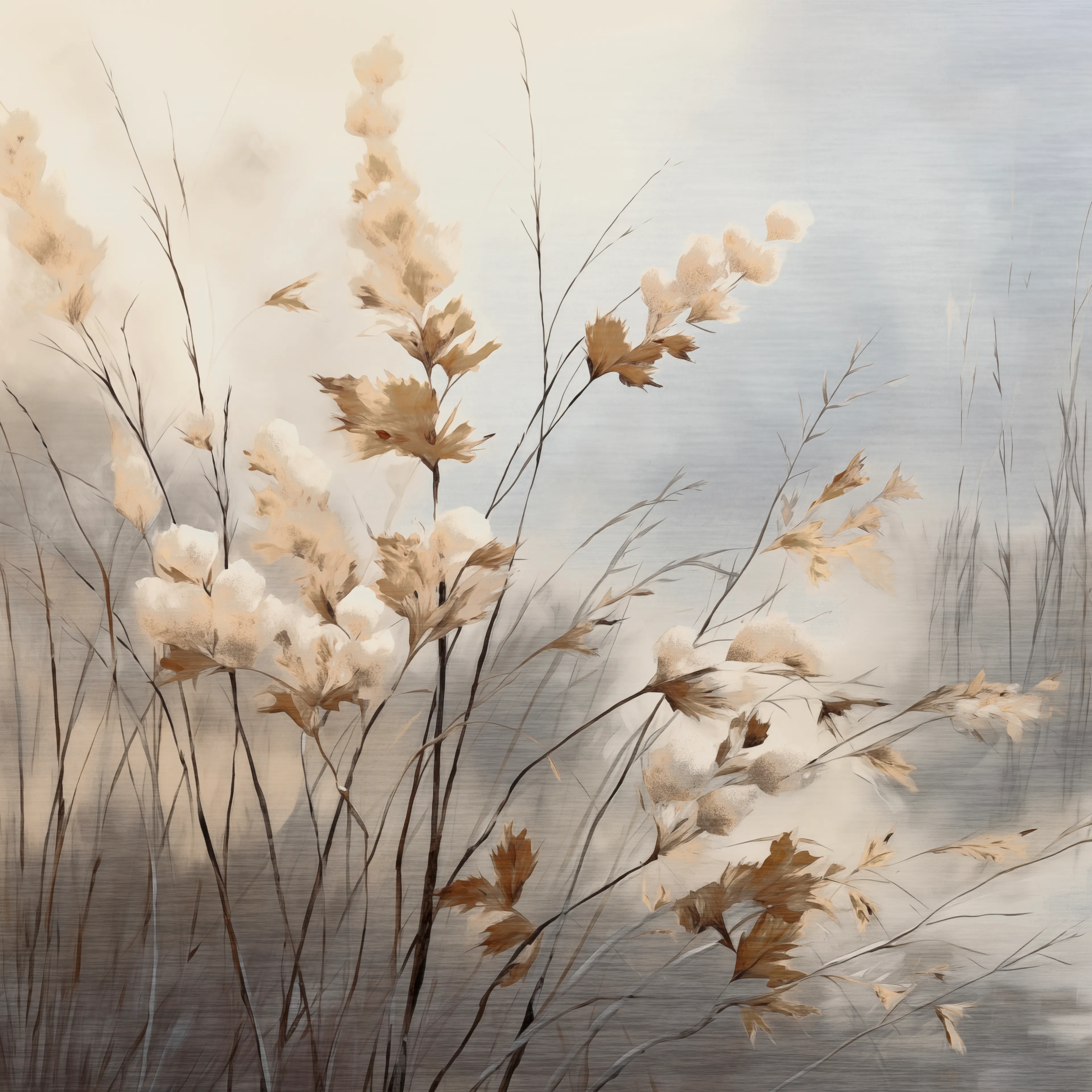 Wandbild 50 x 50 cm Soft Nature On Silver V 
