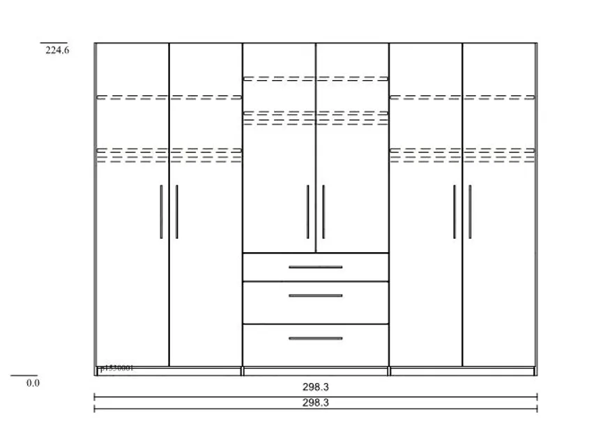 Drehtürenschrank 6-trg. detail