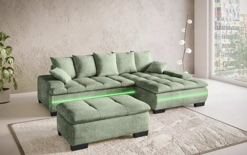 Ecksofa+LED detail