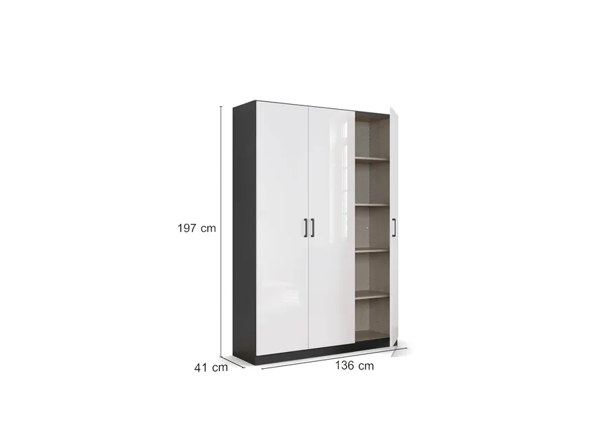 Schrank 3T/H197/Hochglanz detail