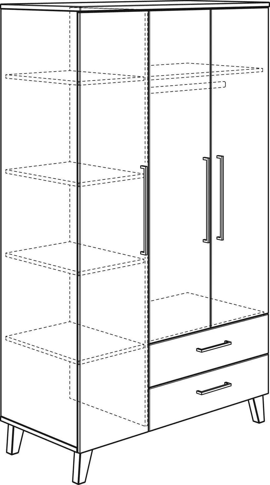 Kleiderschrank 3-trg. detail