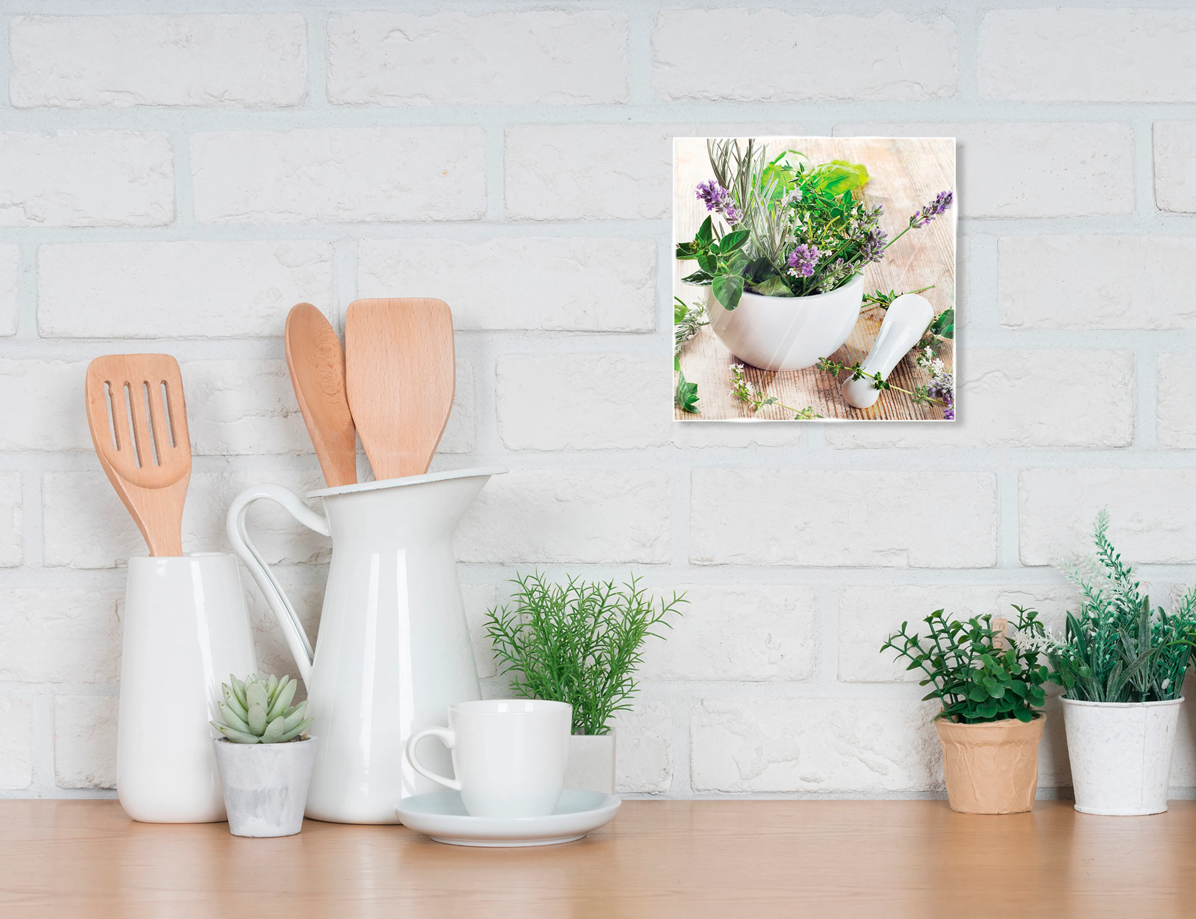 Glasbild 20 x 20 cm Fresh herbs II
